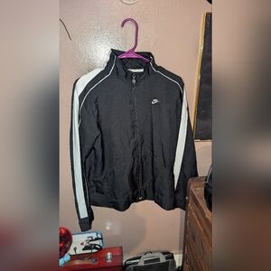 Nike Black Jacket with White Stripes